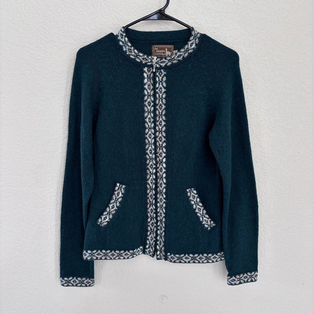 The Alpaca Connection Handmade Alpaca Teal Sweater Sz S